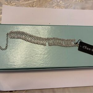 Elegant Silver Rhinestone Bracelet by Chun Po